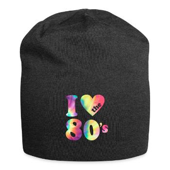 I Love the 80s Retro Carnival 80s Theme Party - Jersey Beanie - charcoal grey - Front