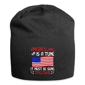 AMERIKA IST EINE MELODIE, DIE ZUSAMMEN GESUNGEN WERDEN MUSS - Jersey-Beanie - Schwarz - Vorne