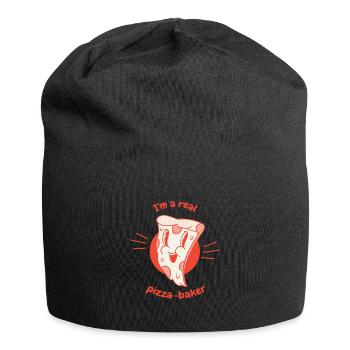 Je suis un vrai pizza-boulanger rétro drôle amateur de pizza - Bonnet en jersey - noir - Devant