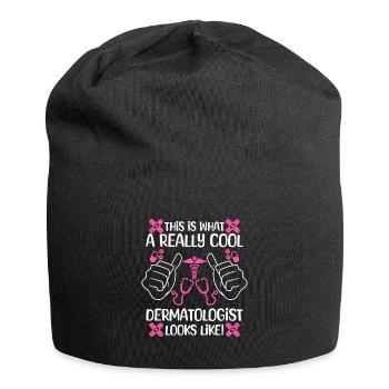 So sieht ein wirklich cooler Dermatologe aus - Jersey-Beanie - Schwarz - Vorne