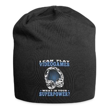 Je peux jouer jeux vidéo joueurs joueurs - Bonnet en jersey - noir - Devant