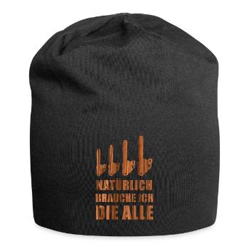 Holz Geschenke Chainsaw Kettensäge Waldarbeiter - Jersey-Beanie - Schwarz - Vorne