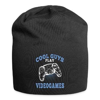 Les gars cool jouent aux jeux vidéo Gamer Gaming Gamers - Bonnet en jersey - noir - Devant