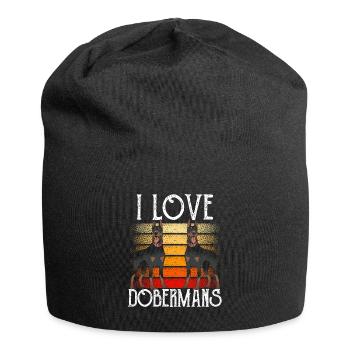 J’aime les dobermans chiens doberman doberman - Bonnet en jersey - noir - Devant