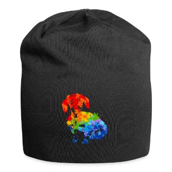 Dackel Splash Art Hund Tierliebhaber - Jersey-Beanie - Schwarz - Vorne