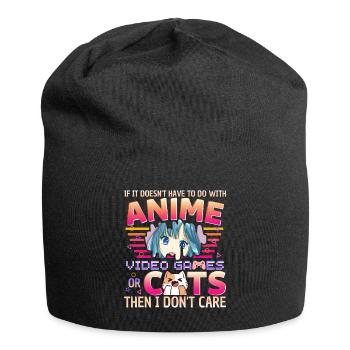 Lustige Videospiele Gamer Anime Katzen Mama - Jersey-Beanie - Schwarz - Vorne