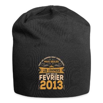 Les Légendes Sont Nées En Février 2013 - Bonnet en jersey - noir - Devant