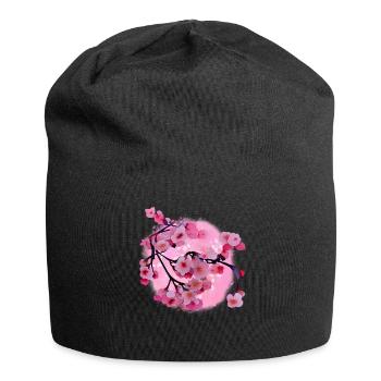 Japanische Kirschblüten Kunst - Jersey-Beanie - Schwarz - Vorne
