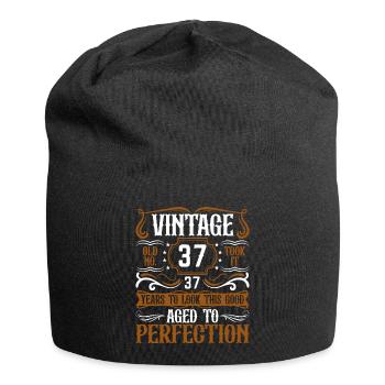 37e anniversaire Vintage Rétro - Bonnet en jersey - noir - Devant