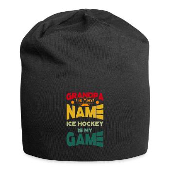Grand-père est mon nom Le hockey sur glace est mon jeu - Bonnet en jersey - noir - Devant
