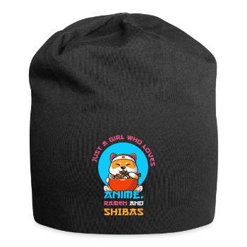 Seulement une fille qui aime l’anime, les ramen et les shibas - Bonnet en jersey - noir - Devant