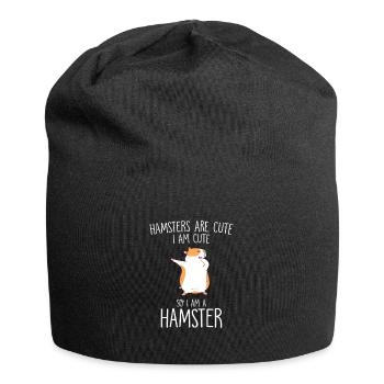 Hamsters are cute I am cute - Jersey-Beanie - Schwarz - Vorne