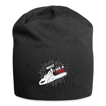Attendez que je voie un arbre tronçonneuses tronçonneuse - Bonnet en jersey - noir - Devant