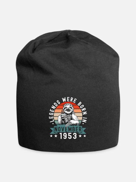 Legends Were Born In November 1953 Faultier Sloth - Jersey-Beanie - Schwarz