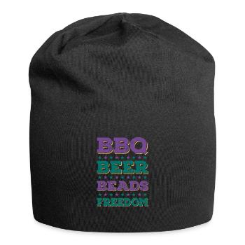 BBQ Beer Beads Freedom Mardi Gras Party - Bonnet en jersey - noir - Devant
