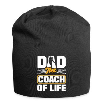 Dad The Coch Of Life Fathers Day Baseball - Jersey Beanie - black - Front