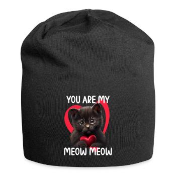 Tu es mon Meow Meow Cat - Bonnet en jersey - noir - Devant