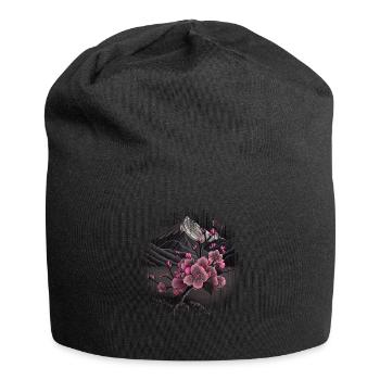 Vintage Japanese Sakura Cherry Blossom Temple - Jersey Beanie - black - Front