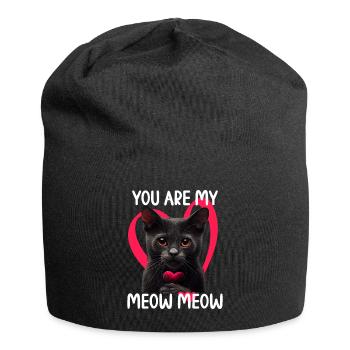 Tu es mon Meow Meow Cat - Bonnet en jersey - noir - Devant