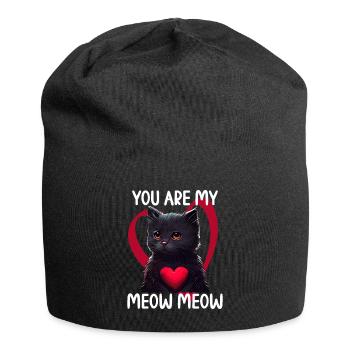 Tu es mon Meow Meow Cat - Bonnet en jersey - noir - Devant