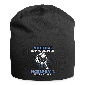 Pickleball ist wichtiger Pickelball - Jersey-Beanie - Schwarz - Vorne