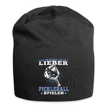 Pickelball würde lieber Pickleball spielen - Jersey-Beanie - Schwarz - Vorne
