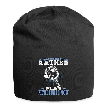 Pickelball would rather play pickleball - Jersey Beanie - black - Front