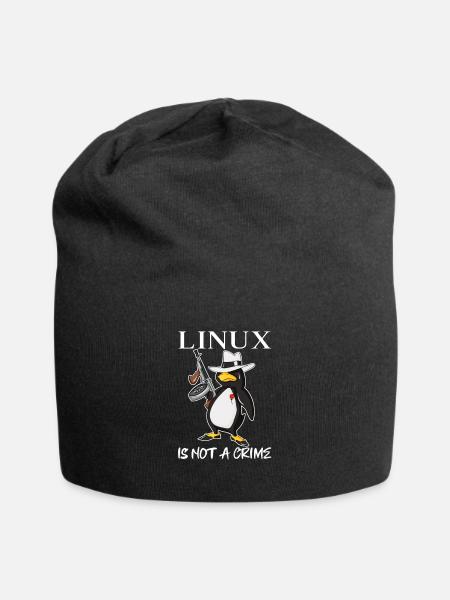Linux is Not A Crime Tux Linux Penguin Gangster - Jersey-Beanie - Schwarz