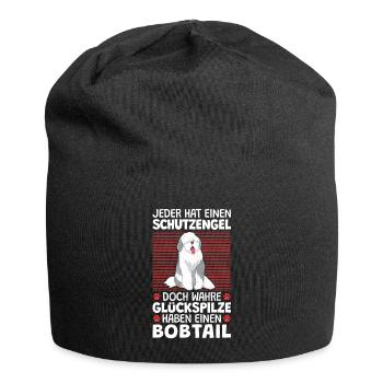 Bobtail ist mein Schutzengel Altenglischer Bobtail - Jersey-Beanie - Schwarz - Vorne