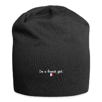 Je suis une fille français - Bonnet en jersey - noir - Devant