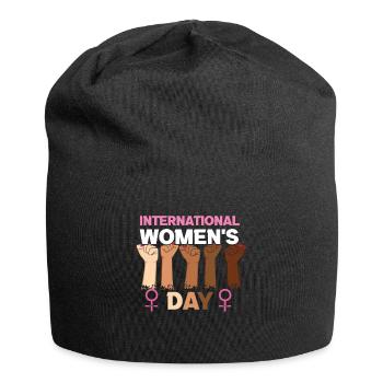 International Womens Day Equality Women Fist - Jersey Beanie - black - Front