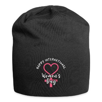 Bonne Journée internationale de la femme 8 mars Amour - Bonnet en jersey - noir - Devant