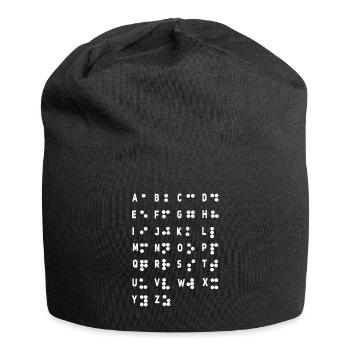 Letter Braille Language Braille Alphabet - Jersey Beanie - black - Front