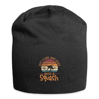 Squash Player Badminton Sports Gift - Jersey Beanie - black - Front