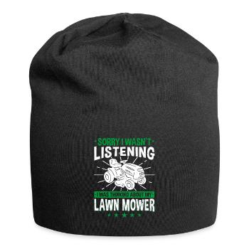 Lawn tractor Lawn mower Lawn mowing lawn keeper - Jersey Beanie - black - Front
