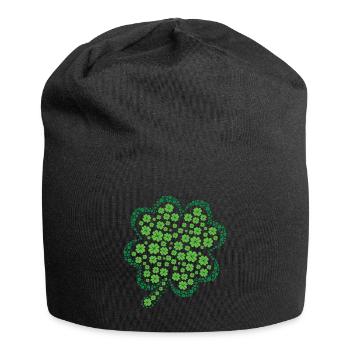 CLOVER IN IRISH COLOURS - Jersey Beanie - black - Front