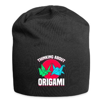 Thinking About Origami - Jersey Beanie - black - Front