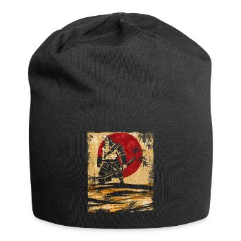 Oni Japanese Art Vintage Fighter Retro - Jersey Beanie - black - Front