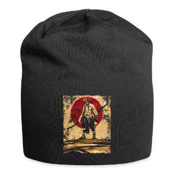 Oni Japanese Art Vintage Fighter Retro - Jersey Beanie - black - Front