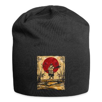Oni Japanese Art Vintage Fighter Retro - Jersey Beanie - black - Front