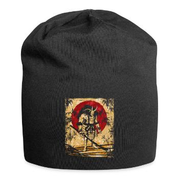 Oni Japanese Art Vintage Fighter Retro - Jersey Beanie - black - Front