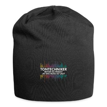 Tontechniker Bevor Du Fragst Ja Das Muss So Laut - Jersey-Beanie - Schwarz - Vorne