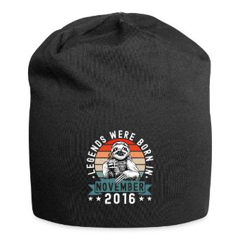 Legends Were Born In November 2016 Faultier Sloth - Jersey Beanie - black - Front