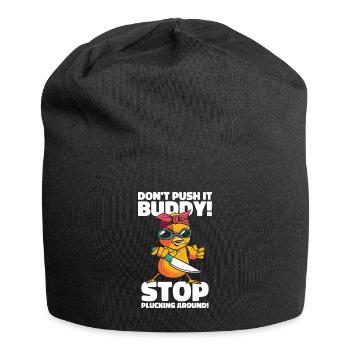 Mean Pet Cute Chicken Plucking Bird Chicken Lover - Jersey Beanie - black - Front