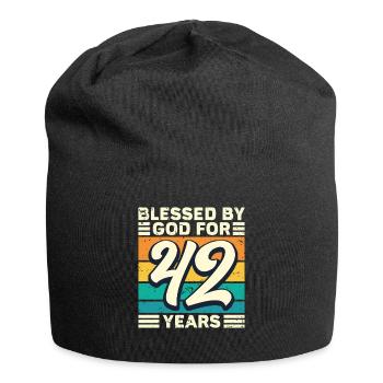 42 Birthday Gift Years Funny Saying - Jersey Beanie - black - Front