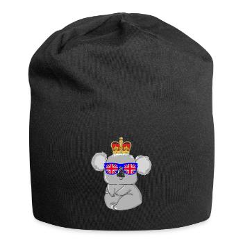 Koala Queen Elizabeth II British Crown - Jersey Beanie - black - Front