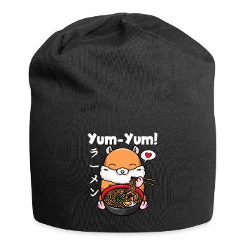 Yum Yum Japan Anime Ramen Nudel Hamster - Jersey-Beanie - Schwarz - Vorne