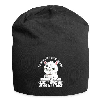 Kann nichts dafür wie mein Gesicht aussieht - Jersey-Beanie - Schwarz - Vorne