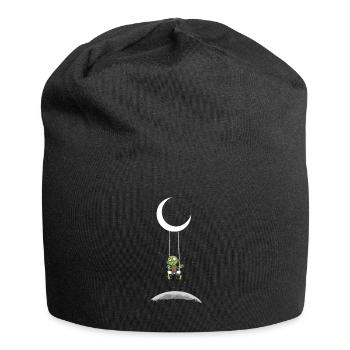 Zombie auf Mond Schaukel Halloween Kostüm - Jersey-Beanie - Schwarz - Vorne