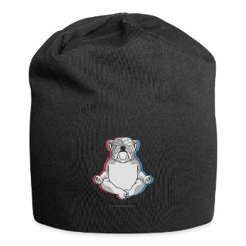 Namaste Bulldog Mandala Lotus Englische Bulldogge - Jersey-Beanie - Schwarz - Vorne